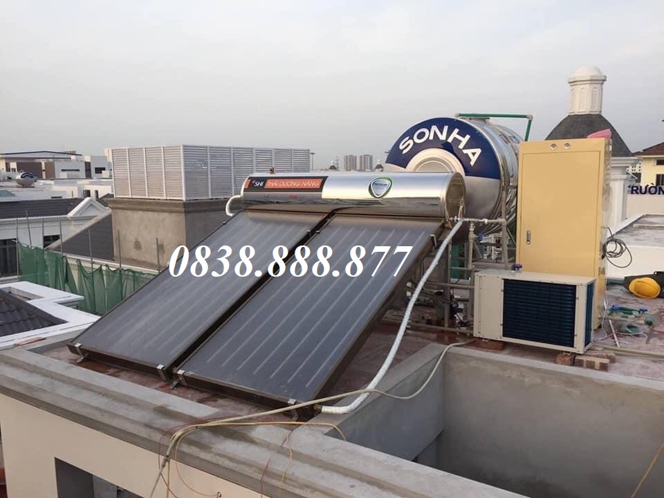 Hình ảnh máy nước nóng năng lượng mặt trời Thái Dương Năng Tấm Phẳng Sơn Hà 300L Flat Gold