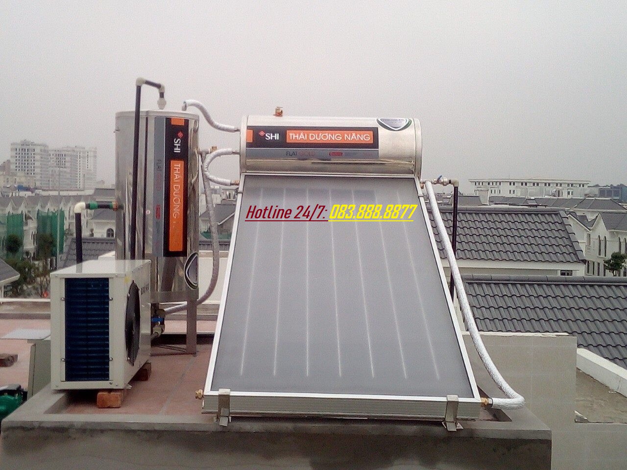 Hình ảnh máy nước nóng năng lượng mặt trời Thái Dương Năng Tiền Giang